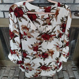 Maroon Floral Blouse